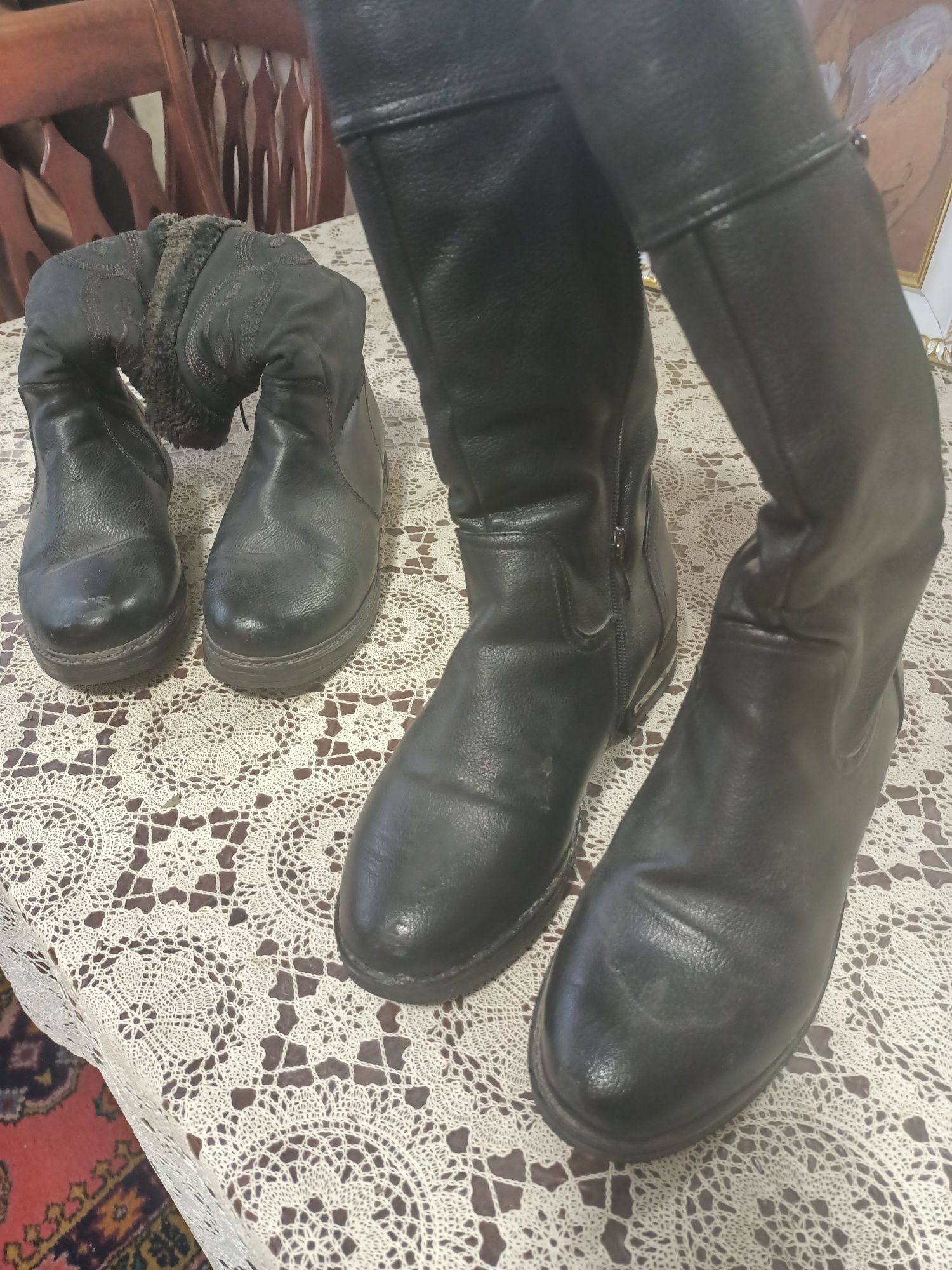 Сапоги зимние женские  коженые 38 торазмер.г Алматы.