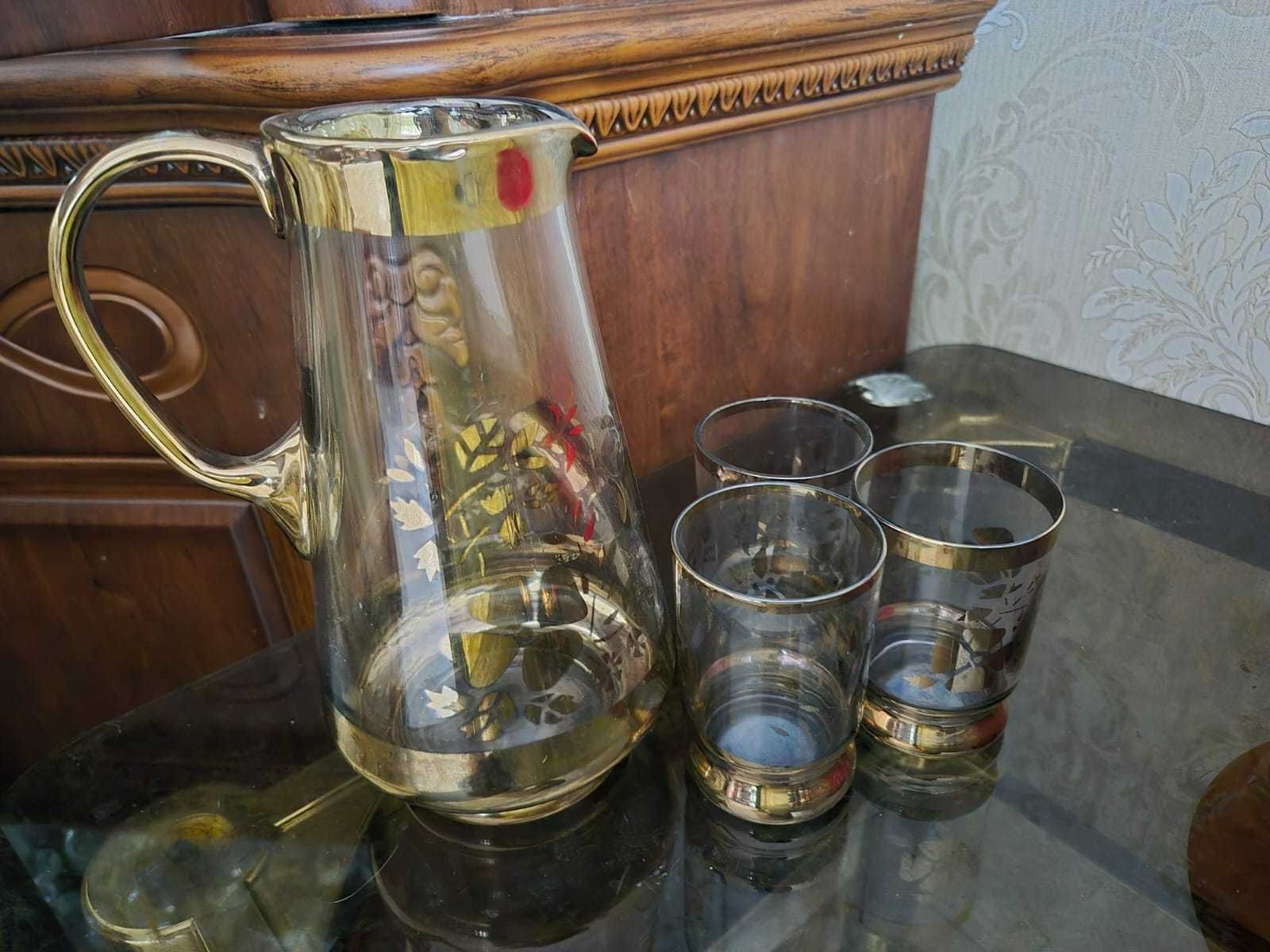 Кувшин со стаканами Богемия