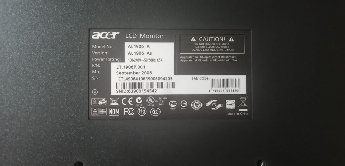 Продам Монитор Acer AL1906