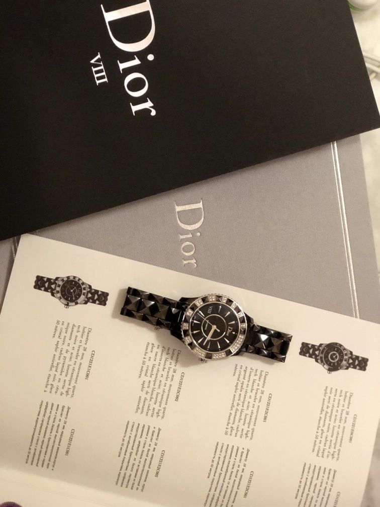 Часы Dior оригинал бриллианты сталь керамика