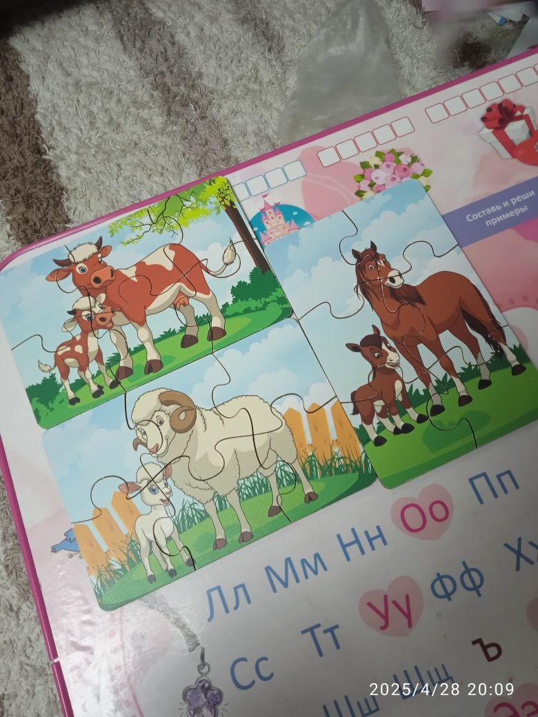 Пазлы деревянные и магнитные, картонный (один)