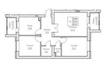 3-комнатная квартира · 83.49 м² · 2/5 этаж