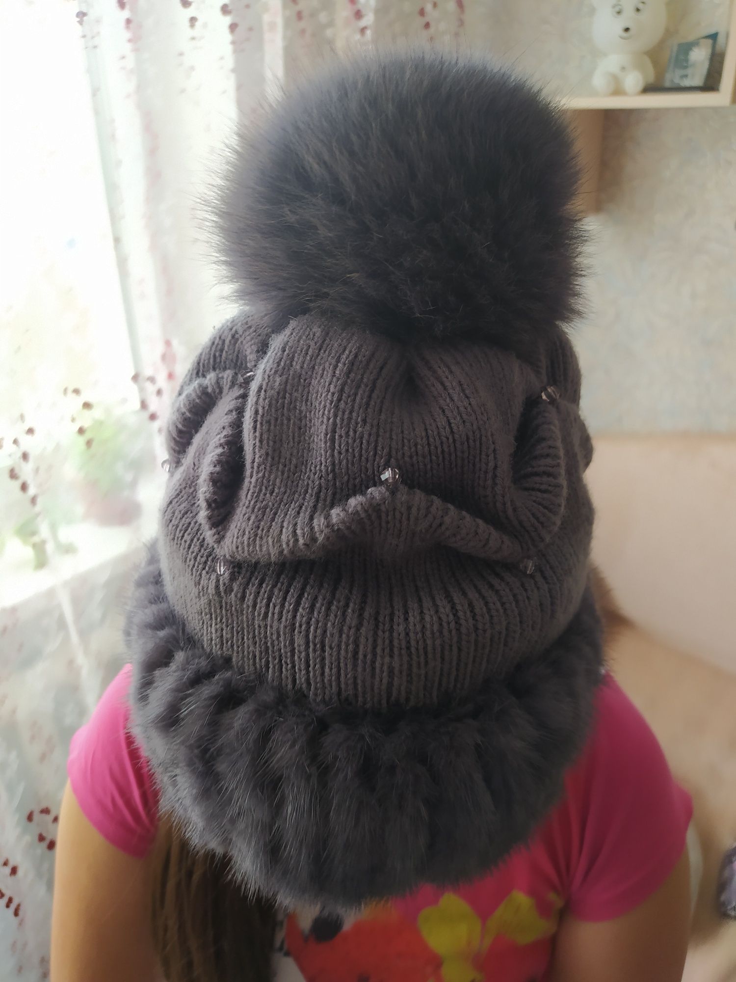 Шапка зимняя Комбинированная
