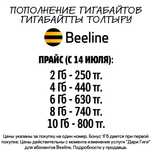 Пополнение гигабайтов Билайн