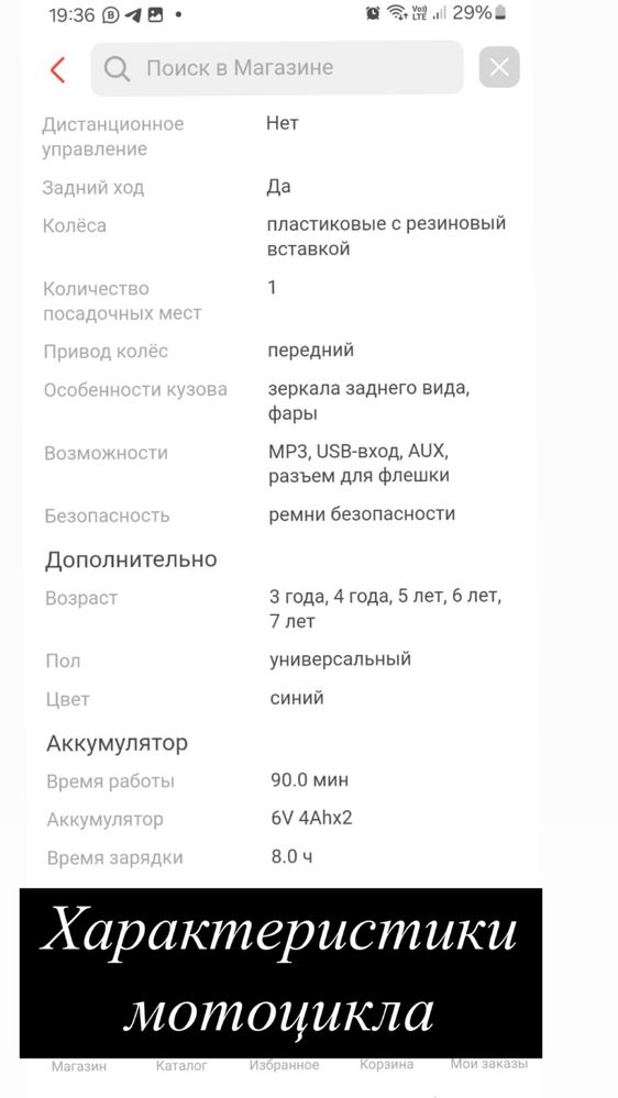 Детский электромотоцикл