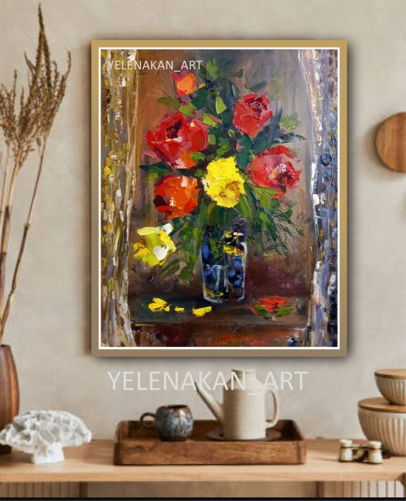 Продам картину. Ручная работа. «Розы на столе». 40*50