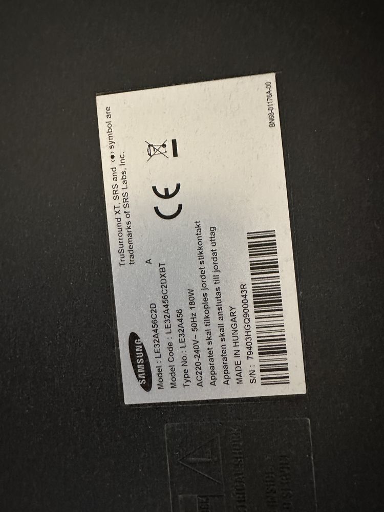 Телевизор Samsung 32’ дюйма, НЕ СМАРТ ТВ модель: LE32A456C2D