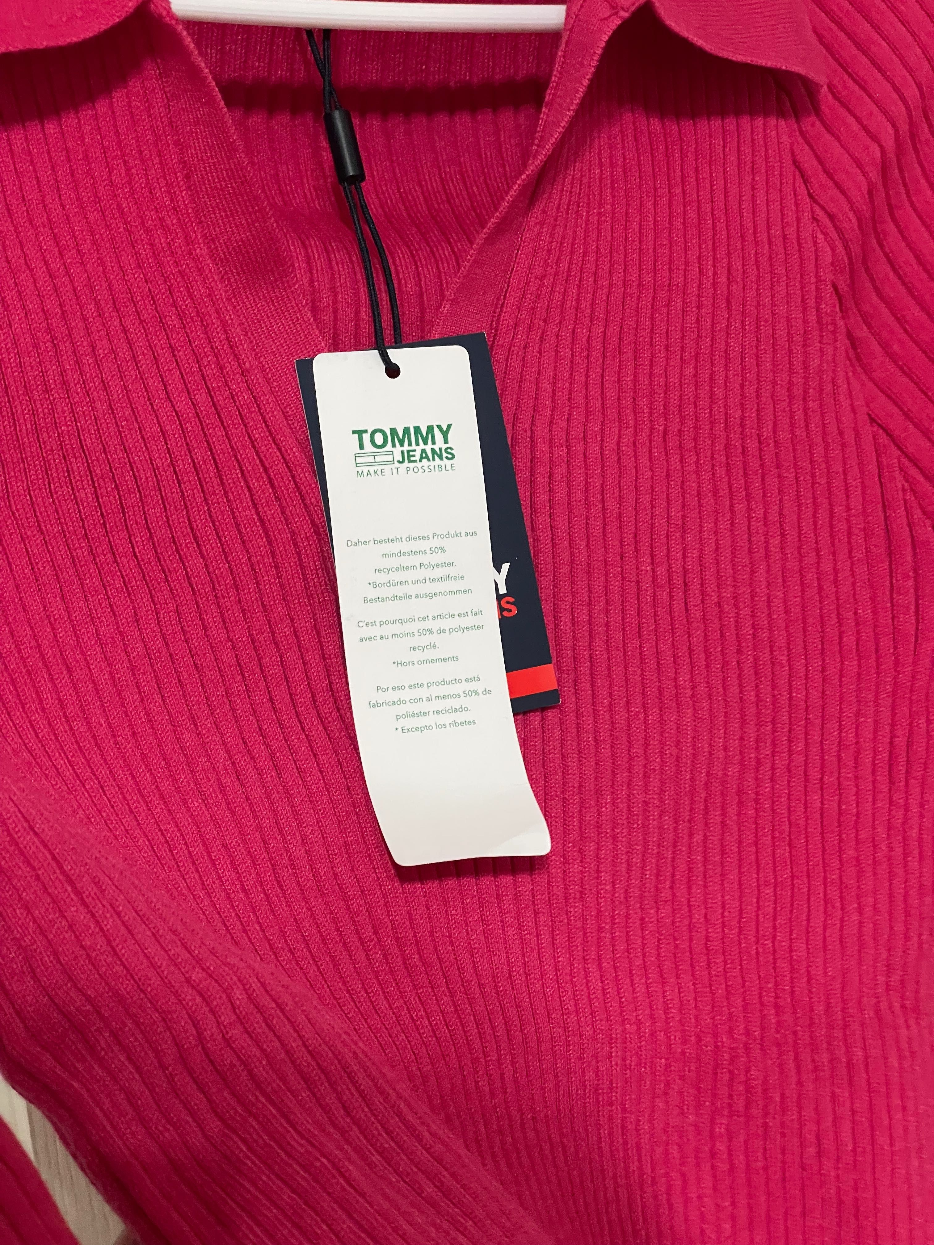 Свитер Tommy Jeans Hilfiger Оригинал женский розовый укороченный новый