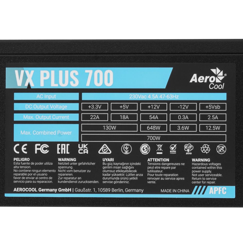 Блок питания AeroCool VX PLUS 700W