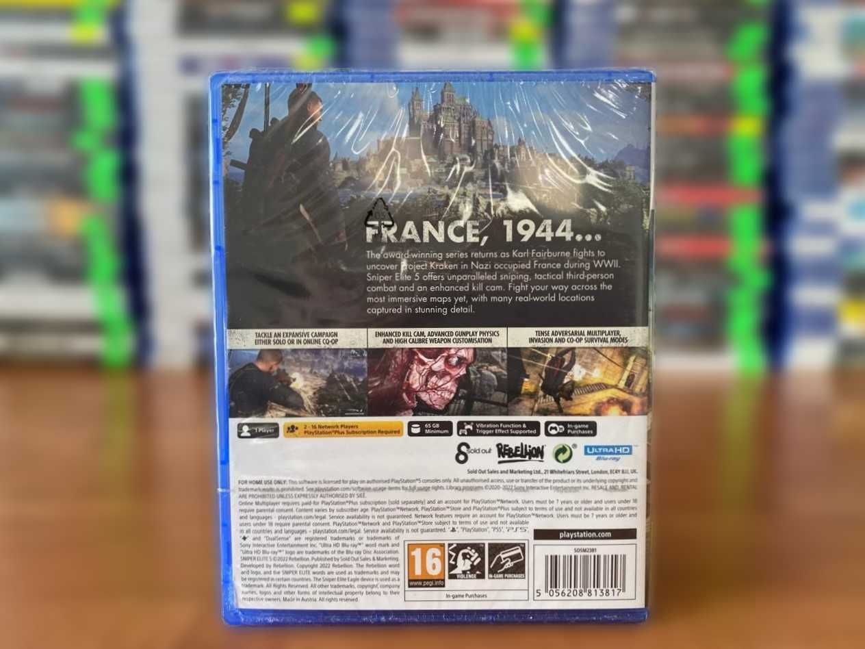 НОВЫЙ Sniper Elite 5 PS5/ Снайпер 5 Пс5 Большой Выбор Игр