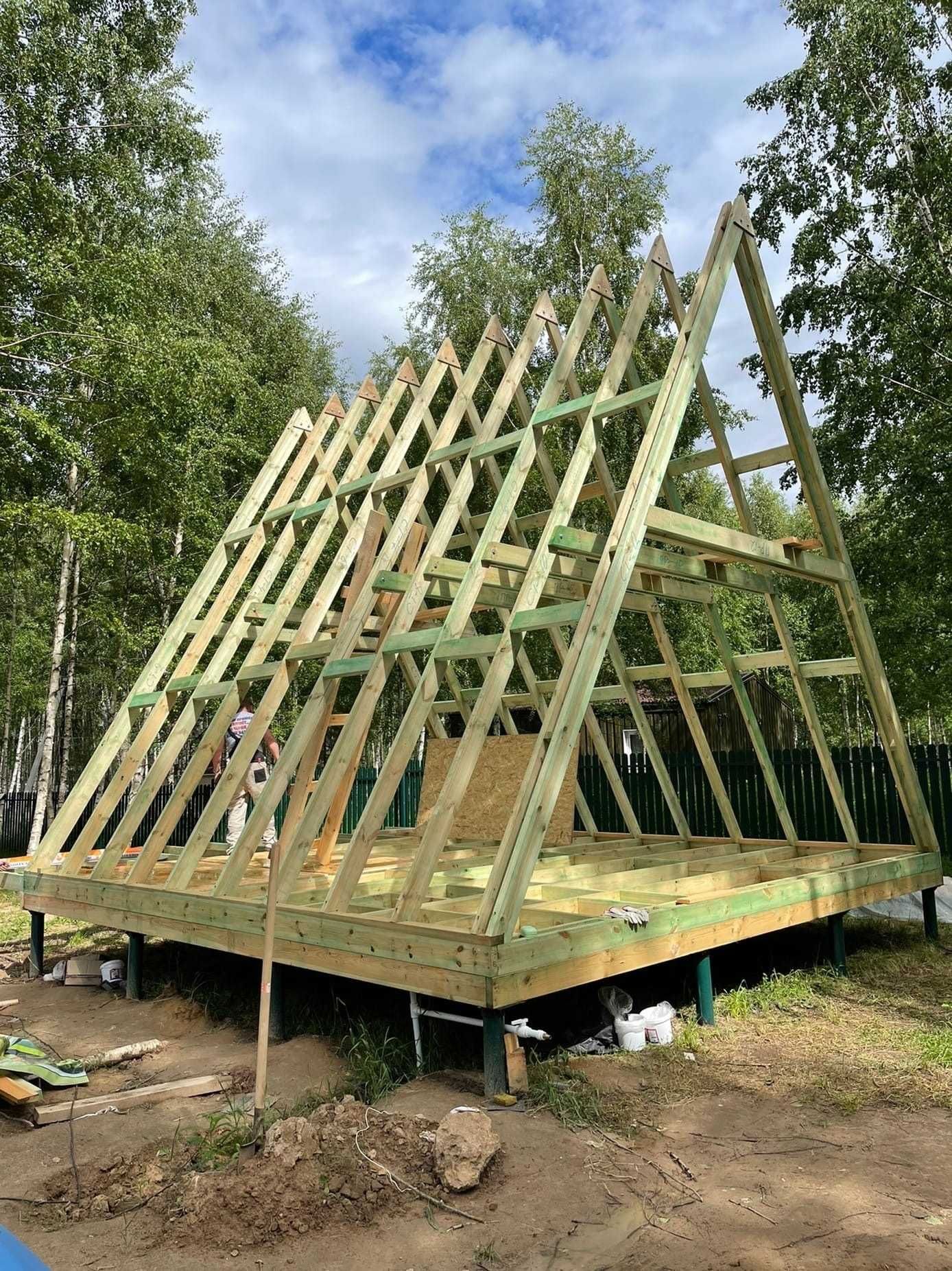 Строительство A-frame  (афрейм) домов!