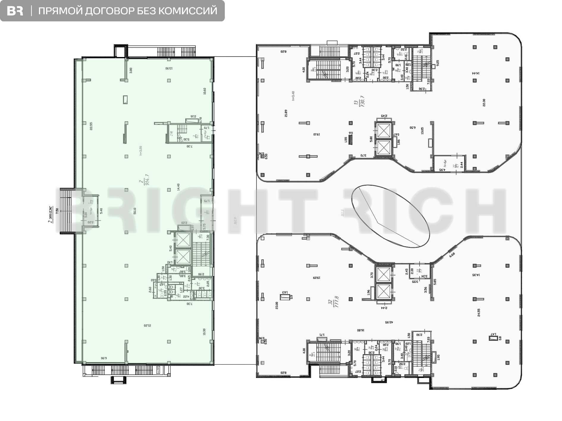 Аренда офиса в новом бц Time Square - 969.6м²