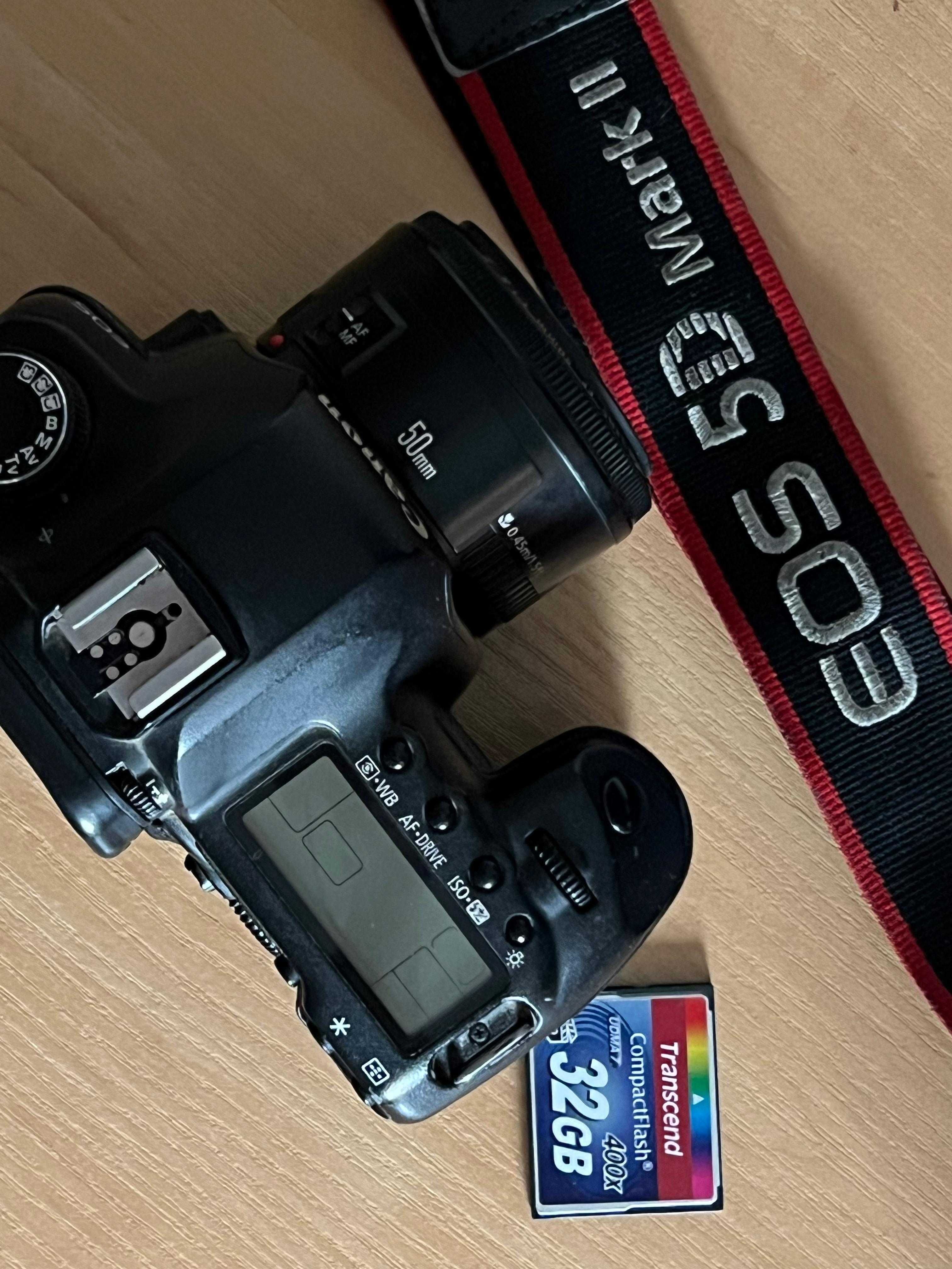 Зеркальная камера Canon 5D Mark 2 объектив Canon EF 50 mm 1.8
