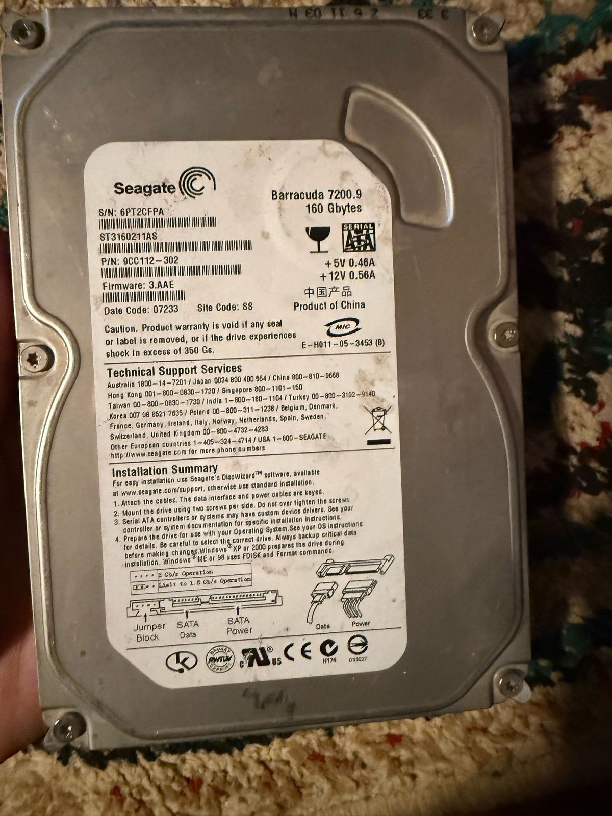 Продам жесткий диск на пк 1.5TB terabyte