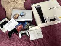 Sony PlayStation 5 (Fat с дисководом) + 2 джостика + 4 диска