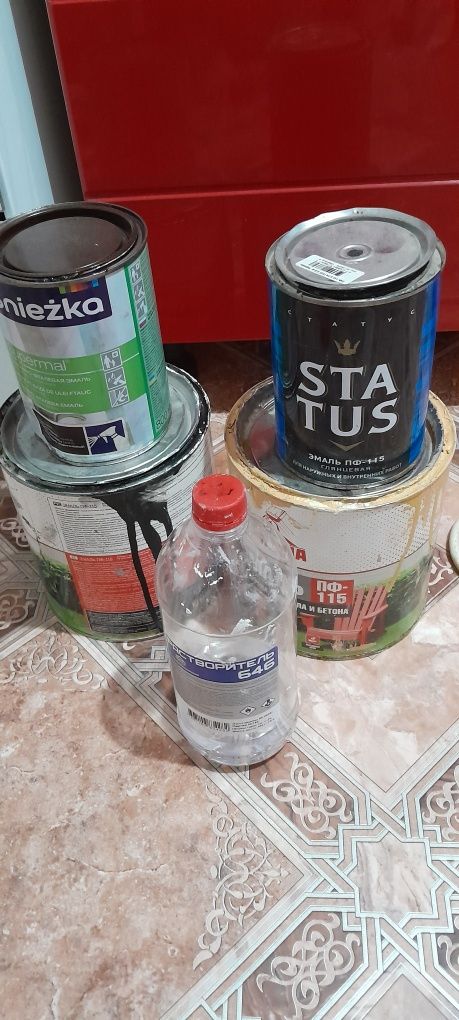 Продам краску эмаль, растворитель  открытые