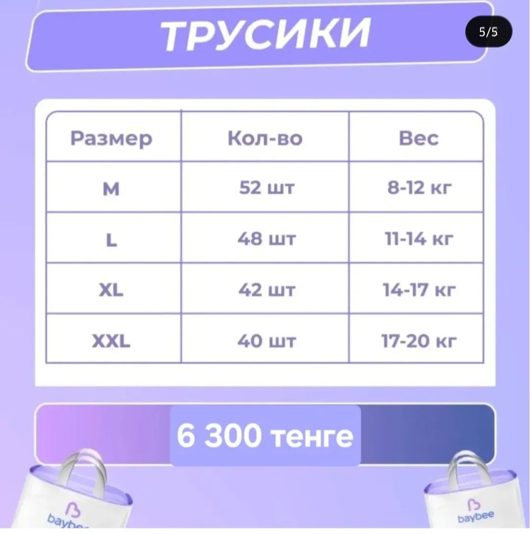 Подгузники,трусики,салфетки BAYBEE