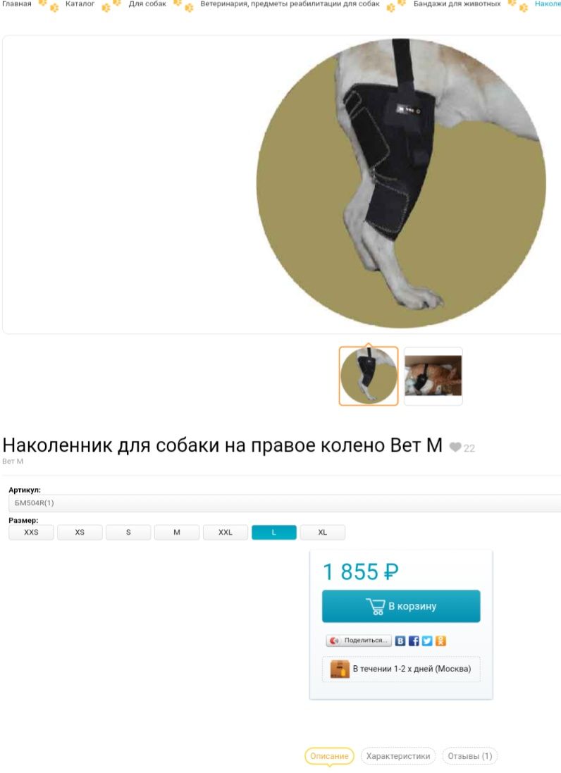 Бандаж на колено для собаки размер L (2)