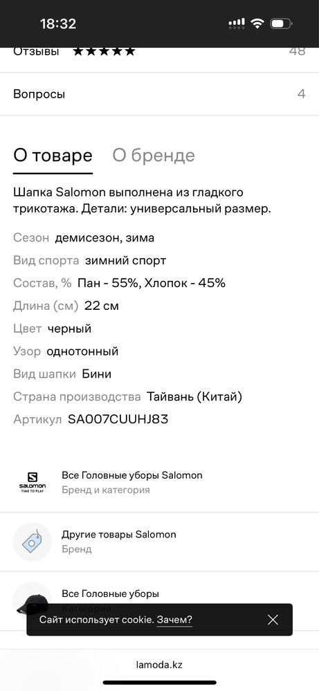 Шапка Salomon демисезонная