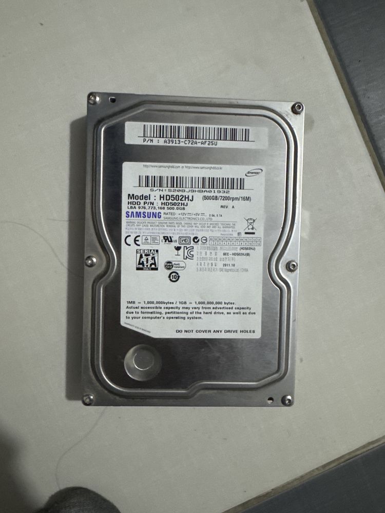 Б/У HDD каждый по 500гб