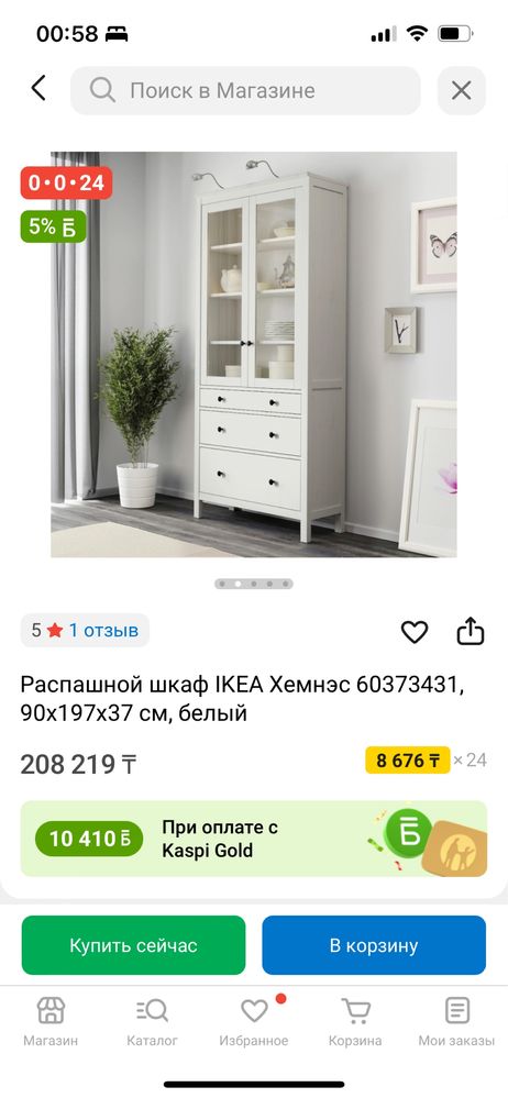 Распашной шкаф IKEA Хемнэс