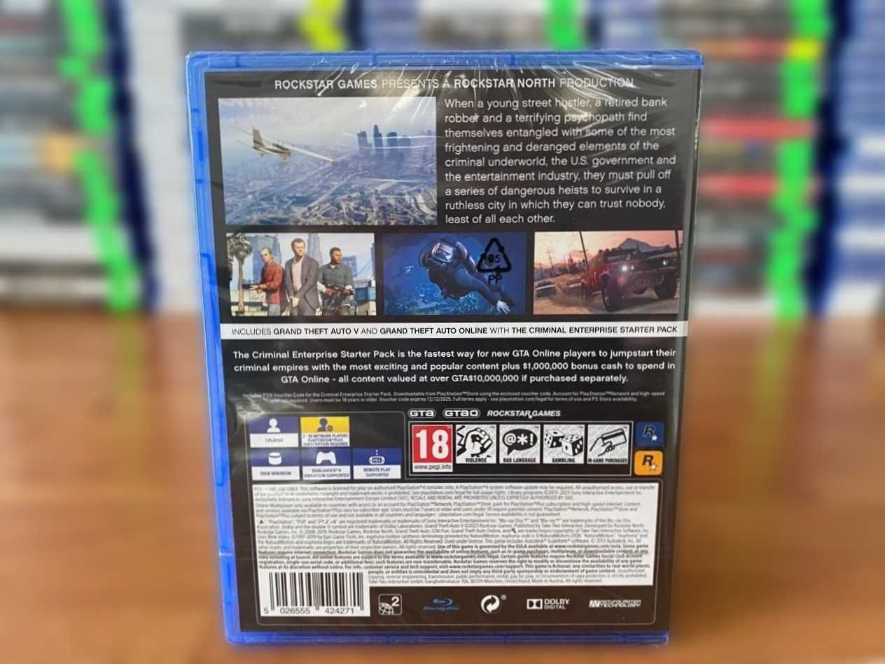 НОВЫЙ GTA V Premium Edition PS4/PS5 ГТА 5 Премиум Издание Пс 4