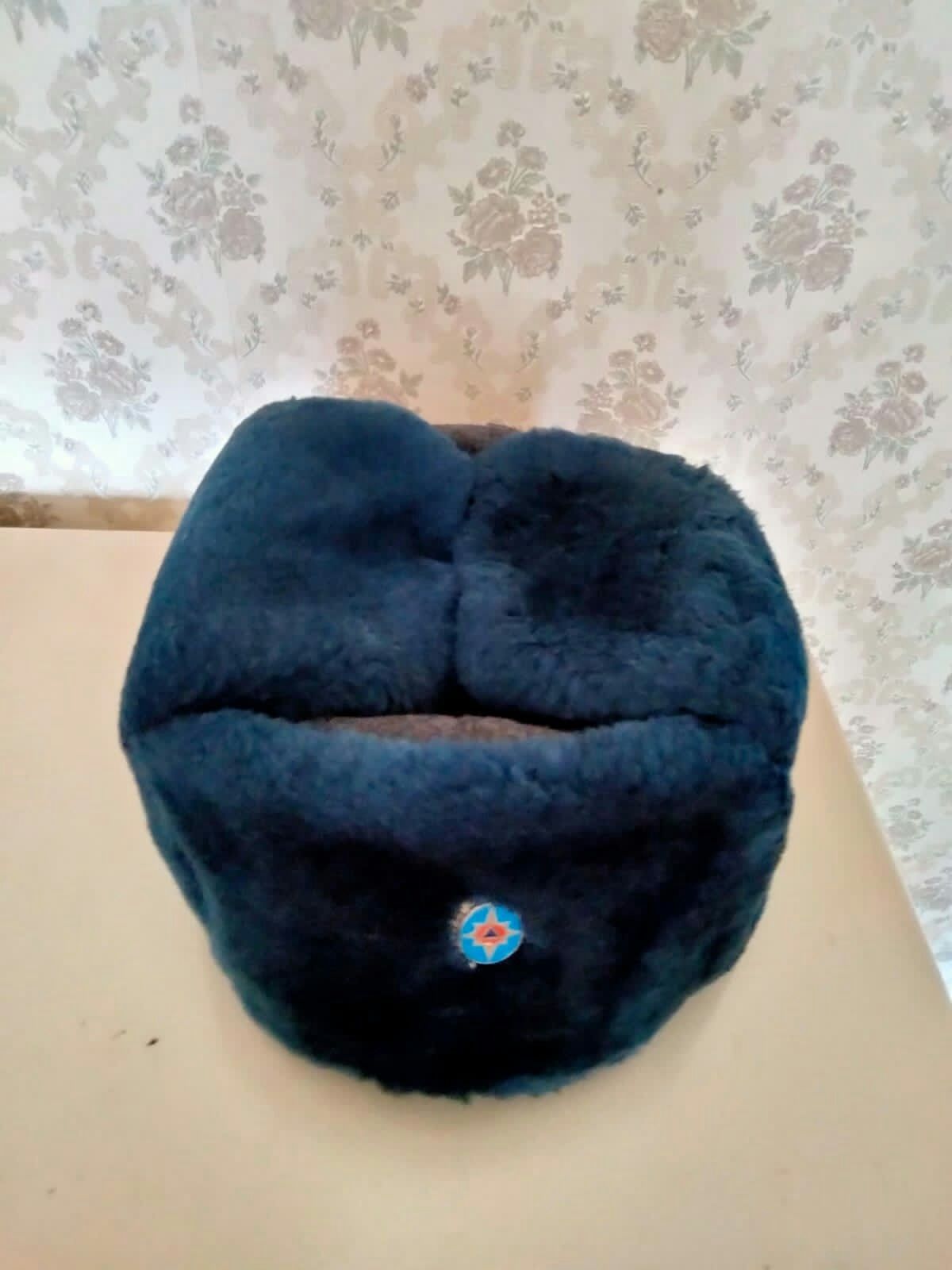 Шапка зимняя синий цвет