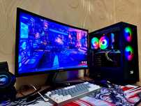 Мощный Игровой Компьютер с Монитором 144 герц Изогнутый 24,5 дюйма