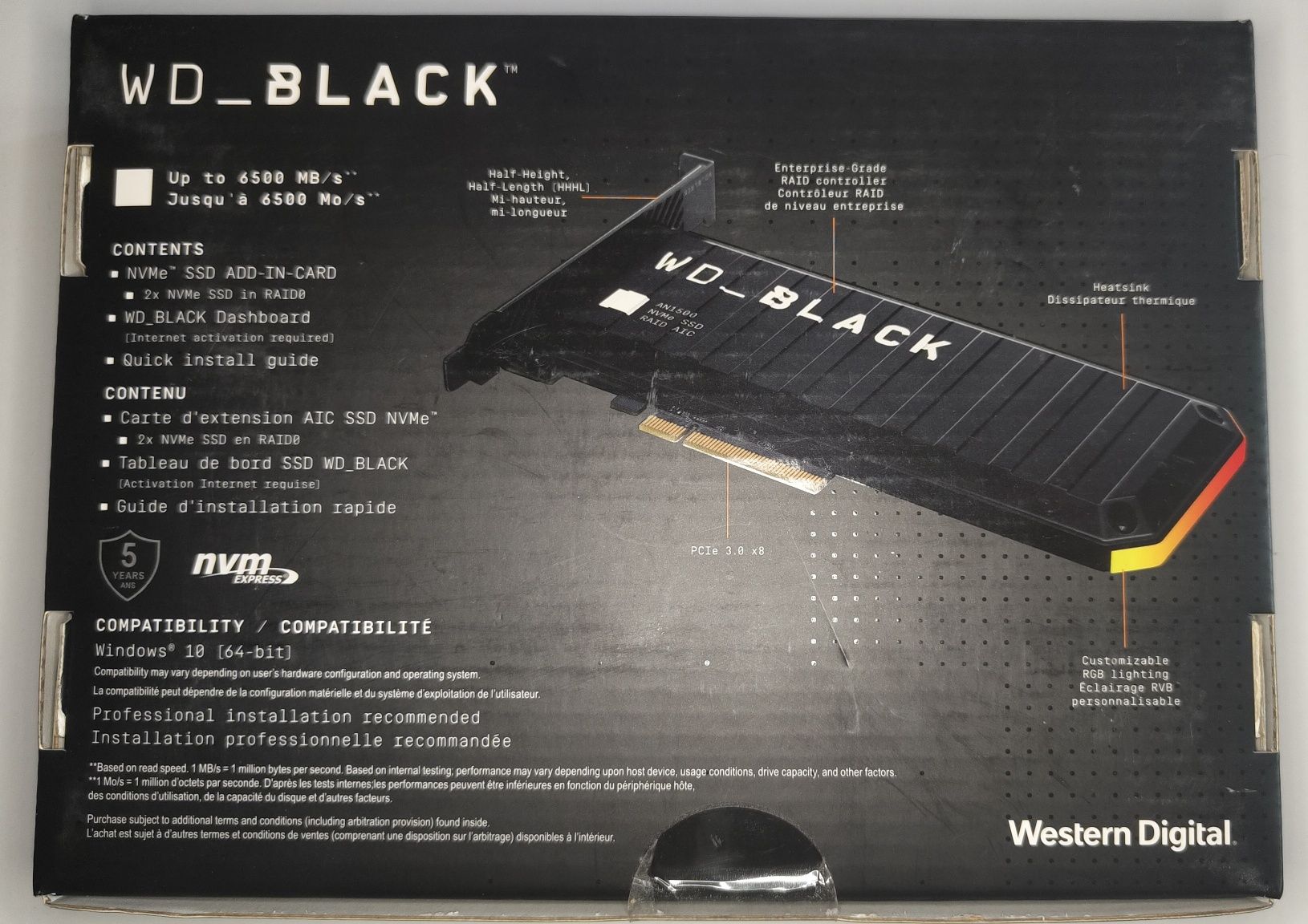 Новый SSD-диск Western Digital 4 ТБ Black AN1500 (WDS400T1X0L)