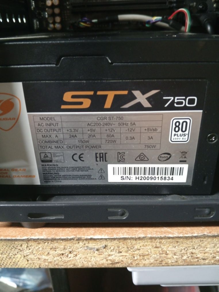 Продам процессор Z270H i5-7600K ОЗУ 16g SSD M2 256g блок 750w plus 80