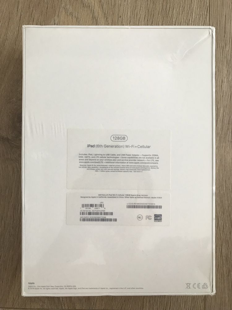 Оригинальный «iPad (6th Generation) 128гб» не распакованный, новый.