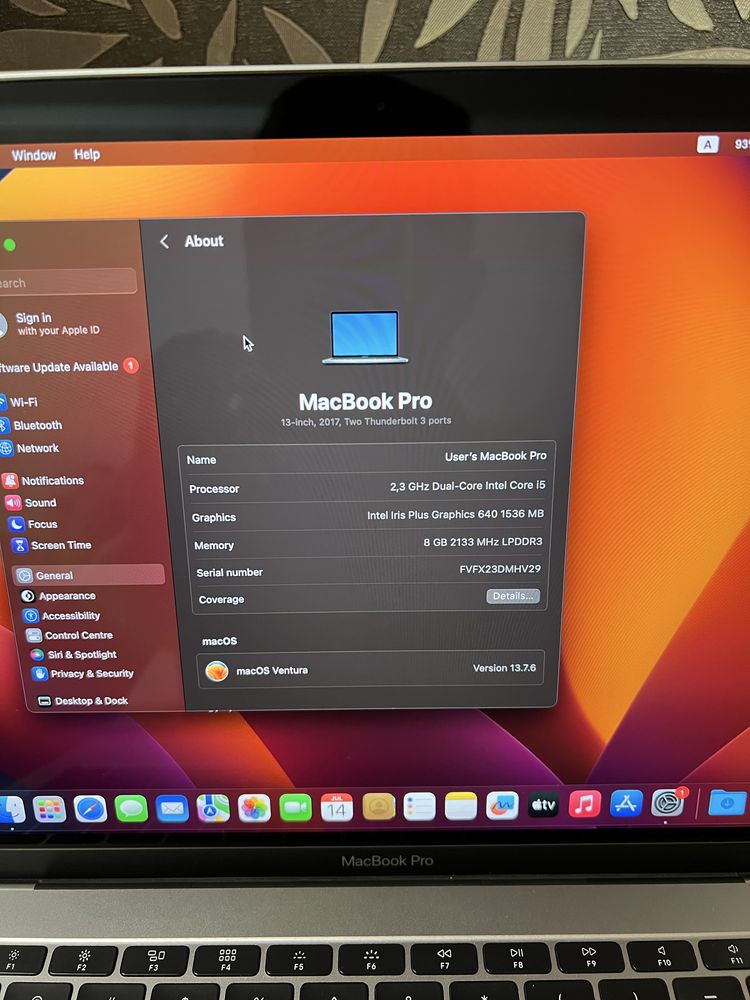 MacBook Pro 2017 13,3 дюйма