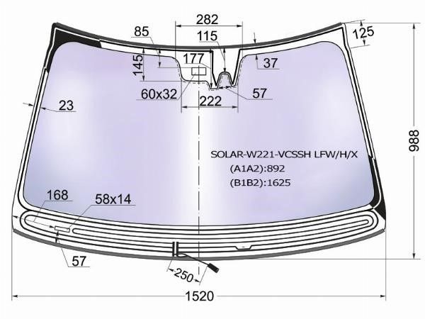 Стекло лобовое Mercedes-benz S 250