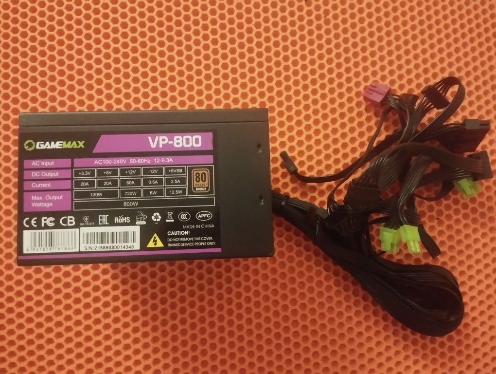 Gamemax VP-800 блок питания 800 ватт watt