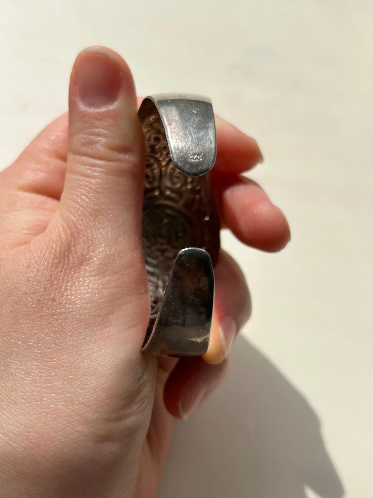 Серебряный казахский браслет