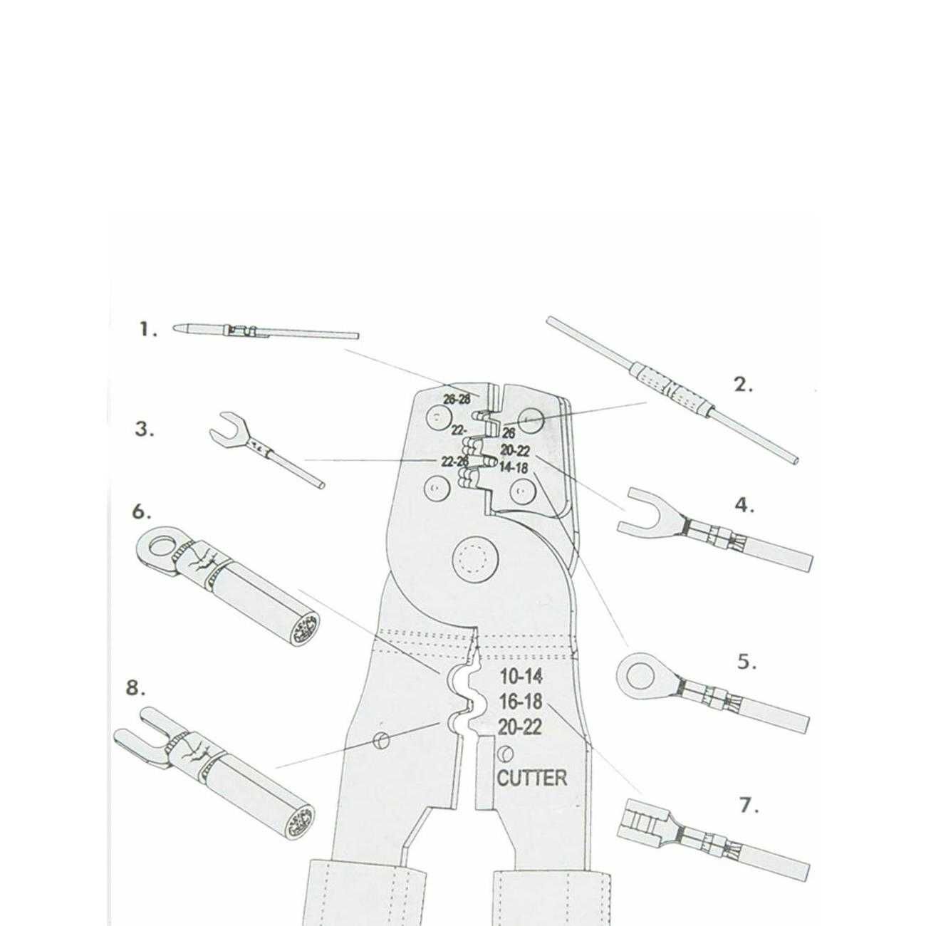 Кримпер YTH-202B для обжима клемм и наконечников 0.10 мм² - 2,5 мм²