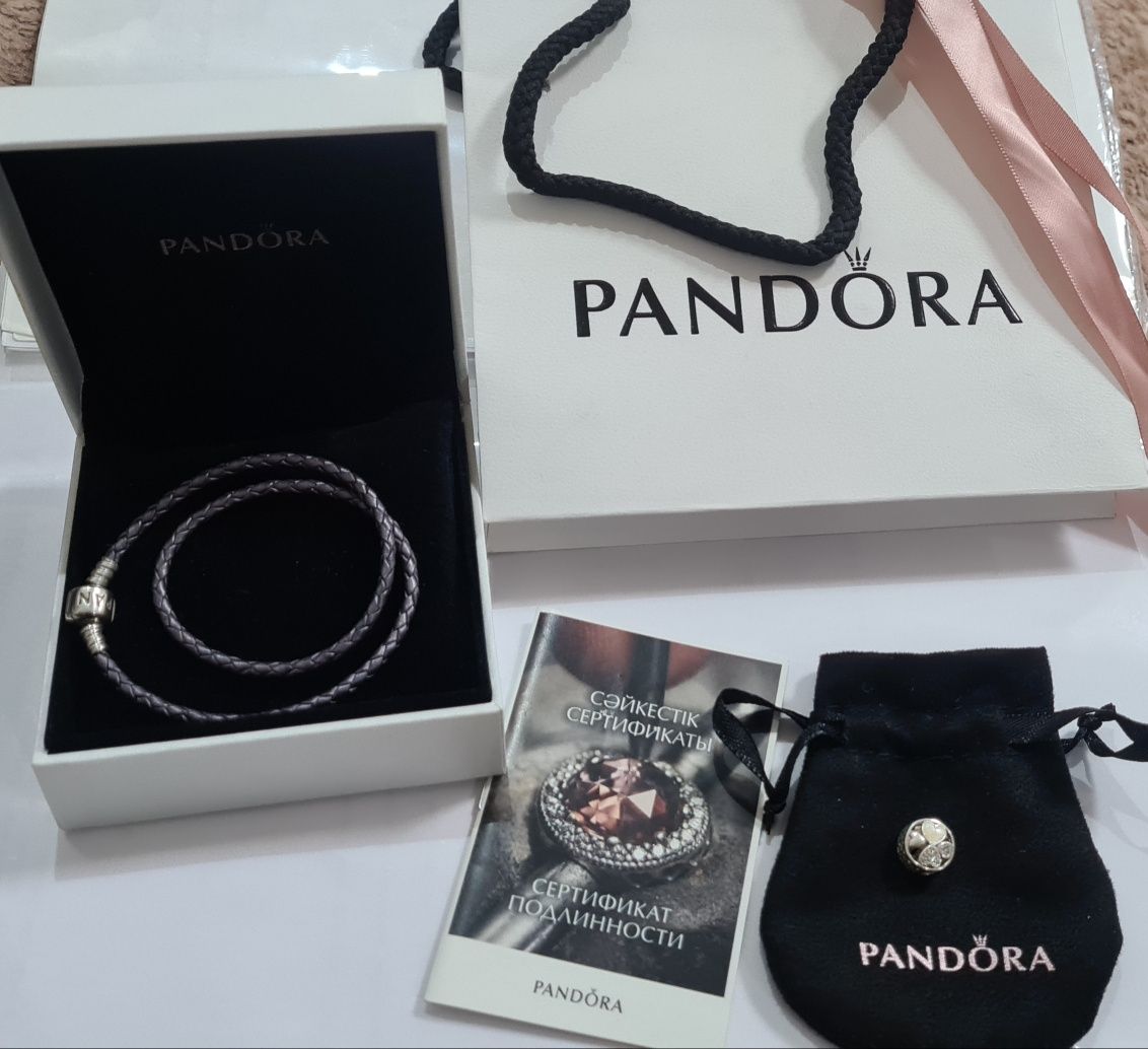 Кожаный браслет Pandora (оригинал)