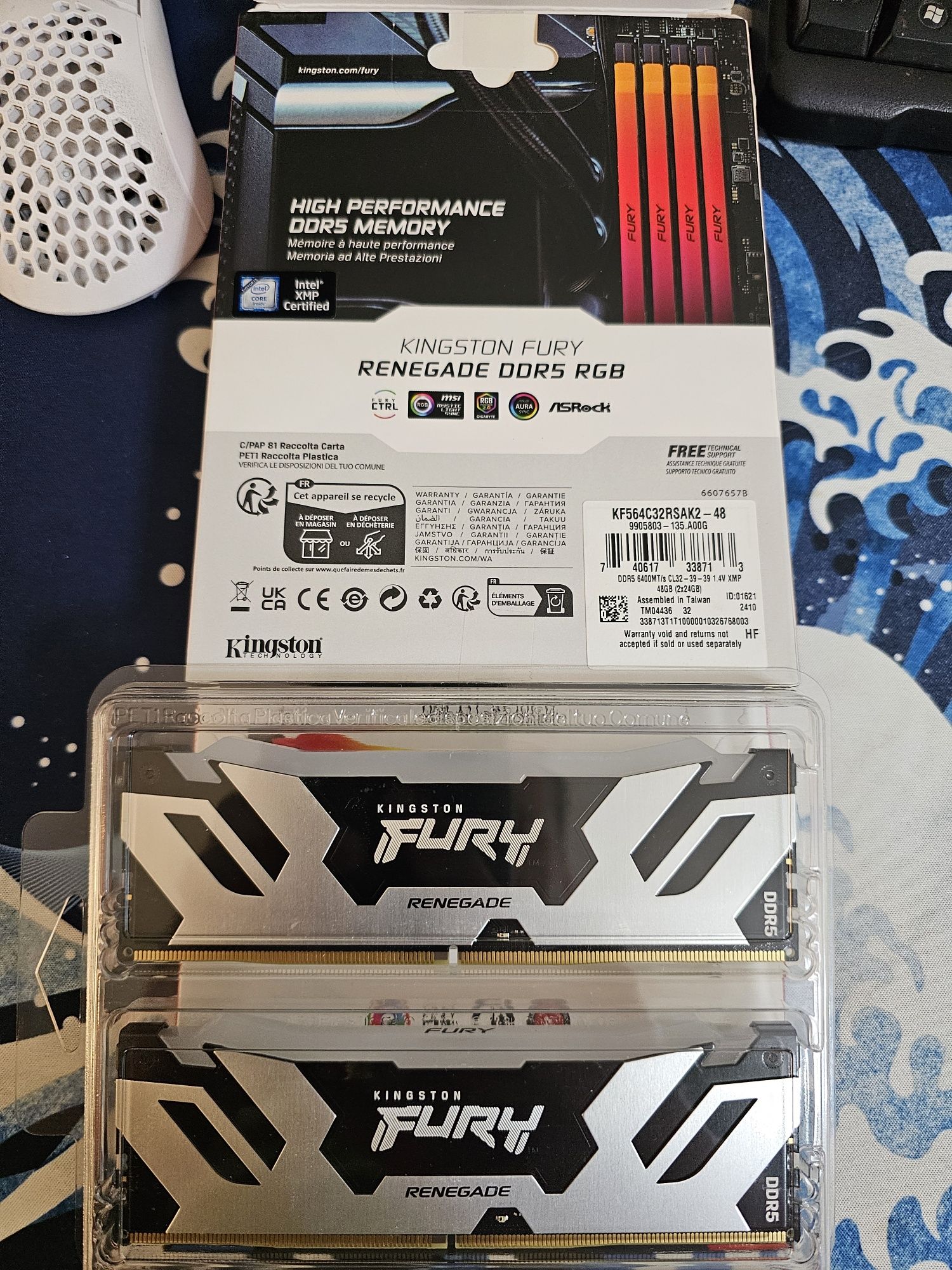 DDR5 Kingston Fury Renegate 48GB (2x24) 6400mhz, скидка