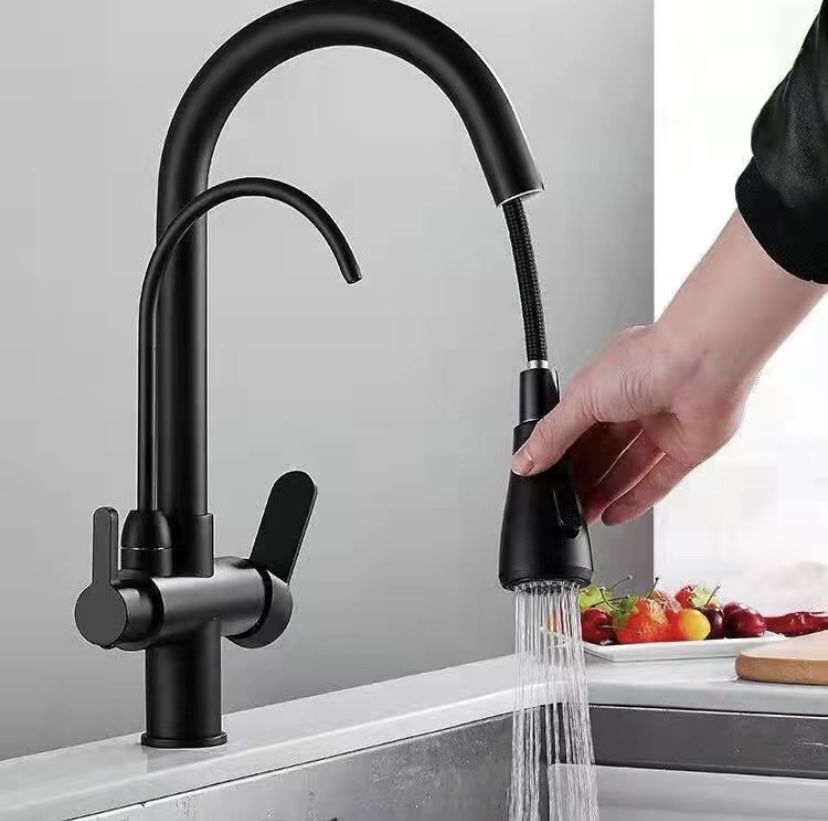 смеситель кухонный три в одном с прямой питьевой чистой водой