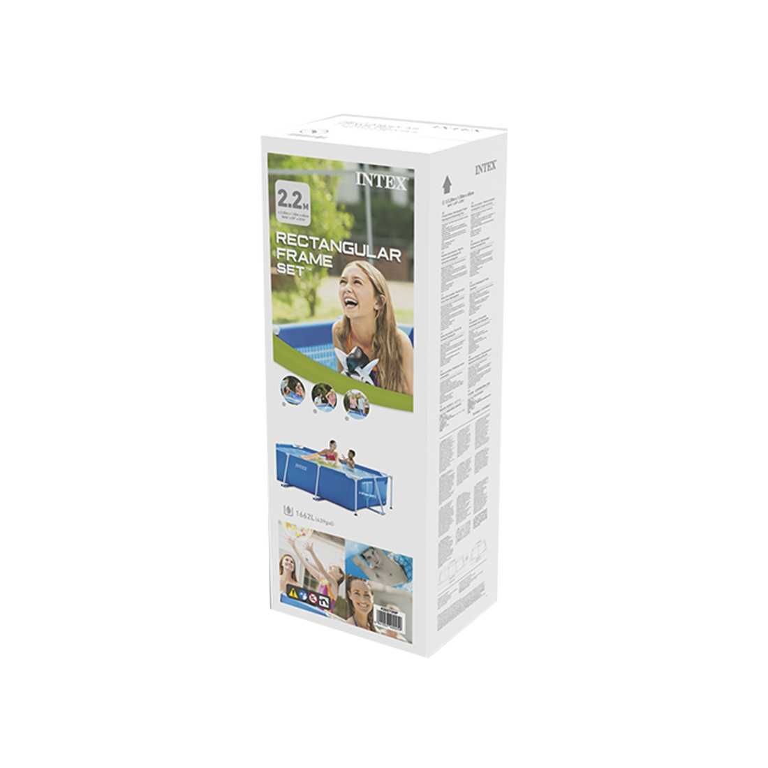 Каркасный бассейн Intex 220x150х60 см, бассейн прямоугольный, ДОСТАВКА