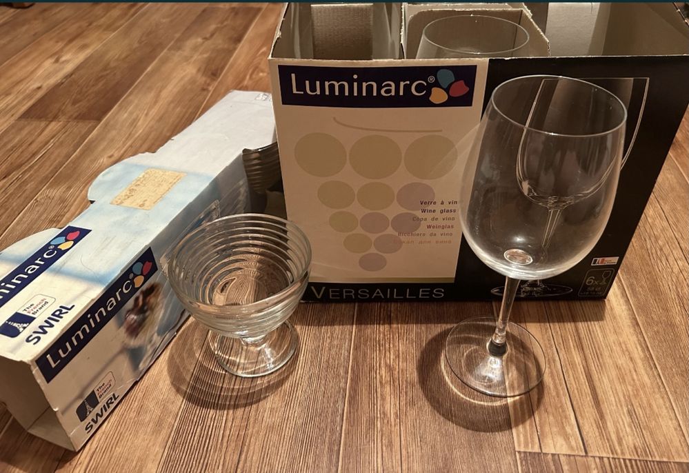 Продам большие бокалы для вина и креманки Luminarc