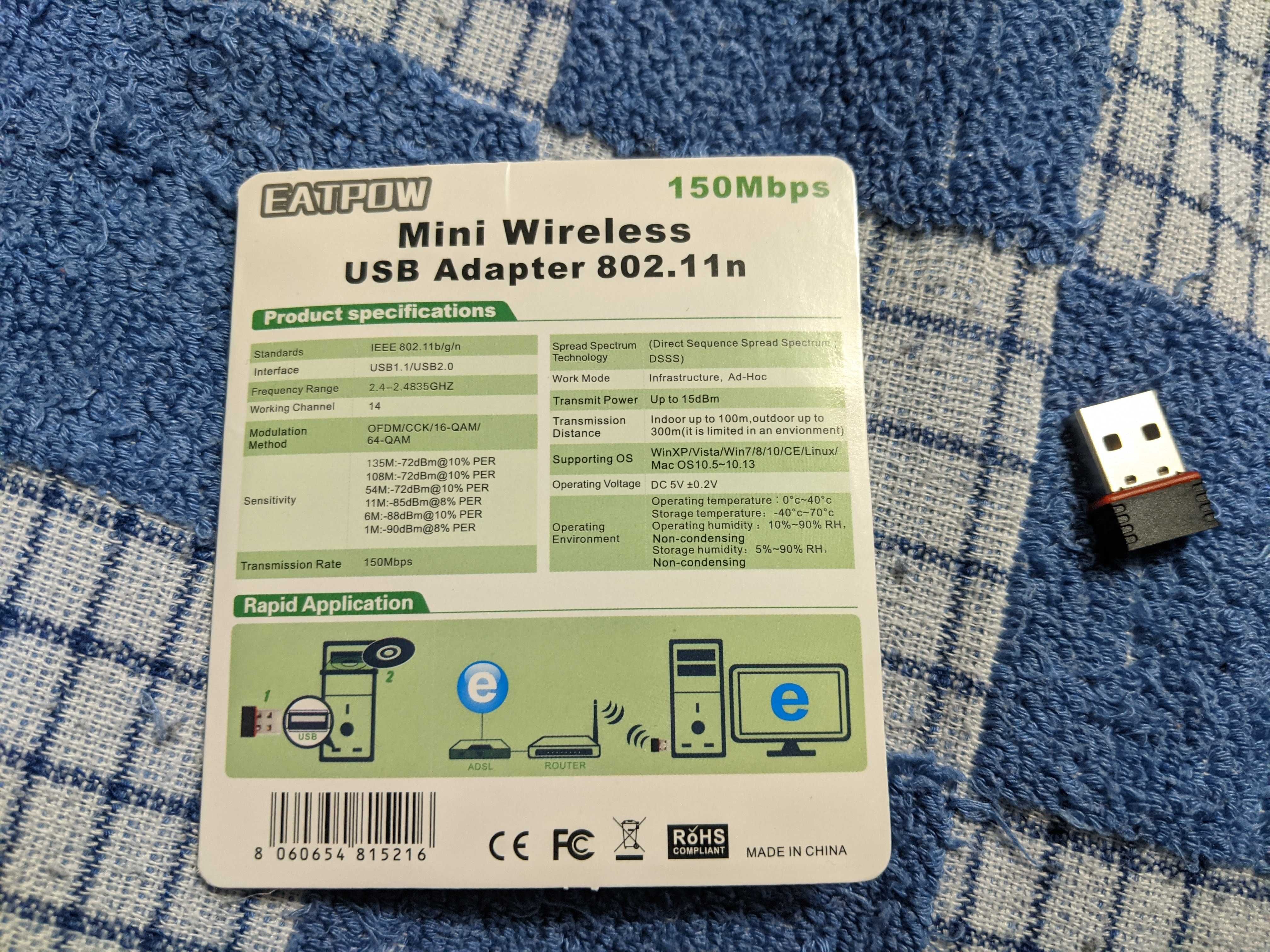 USB Wifi адаптер EATPOW, сетевой переходник, беспроводной интернет