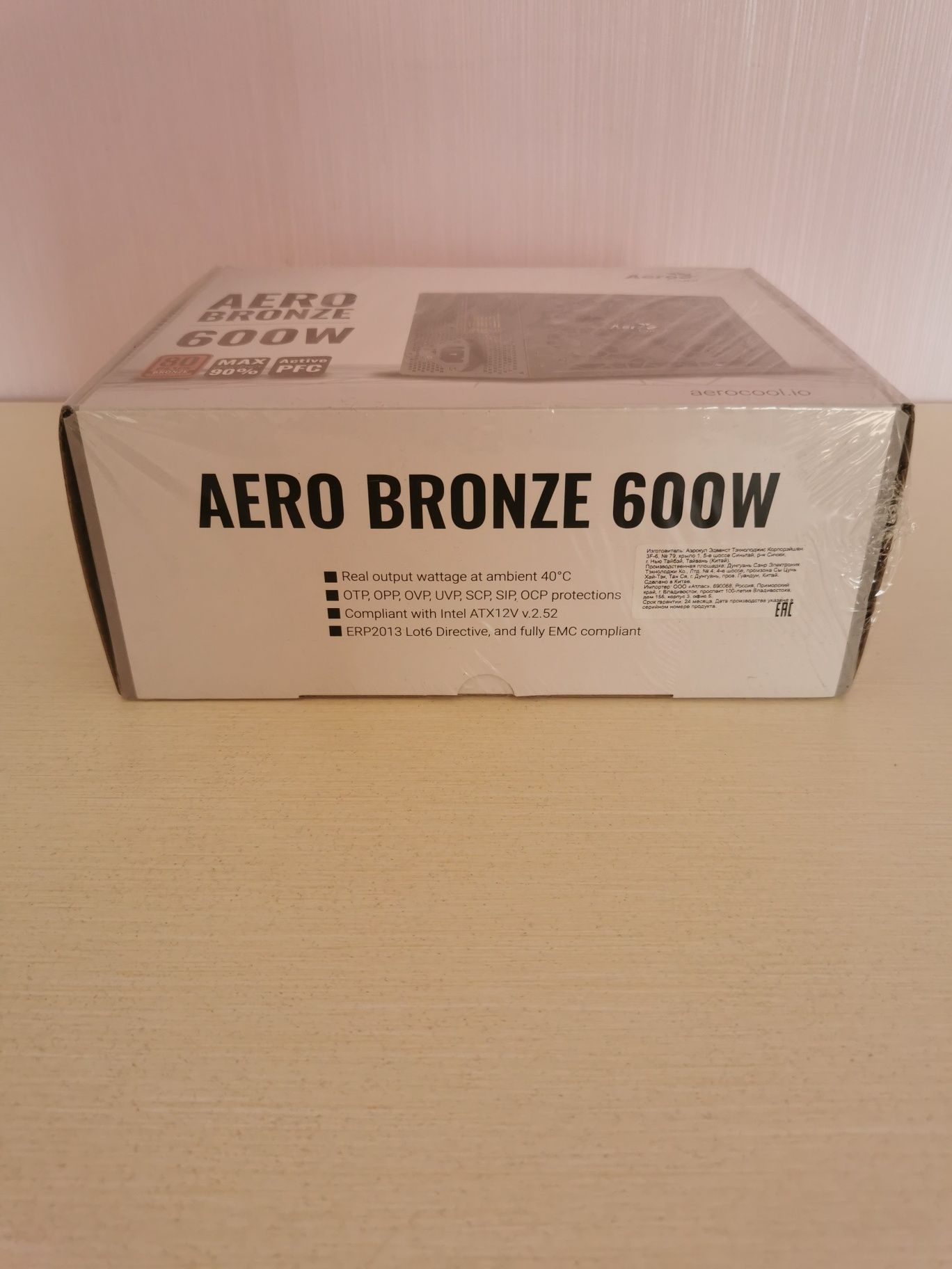 Блок питания (новый) AeroCool AERO BRONZE 600W