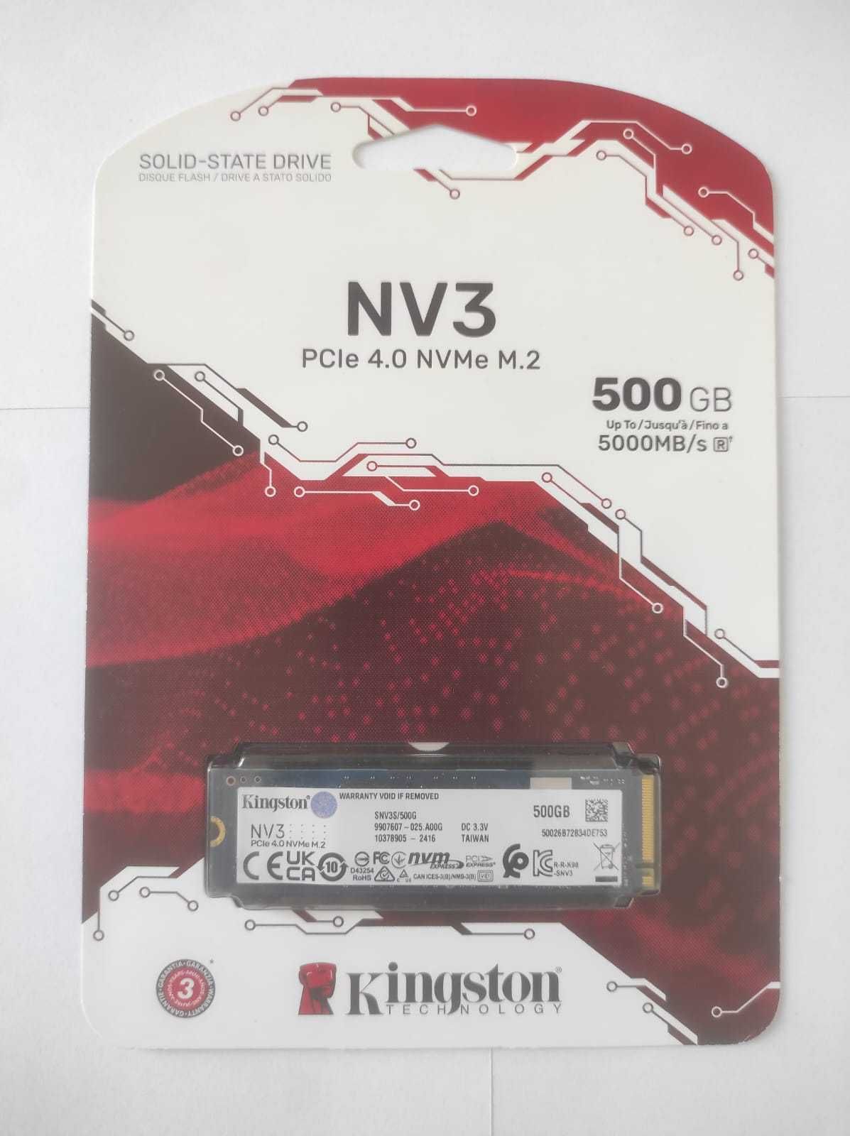 SSD диск накопитель 500 GB Kingston NV3, M.2, PCIe 4.0