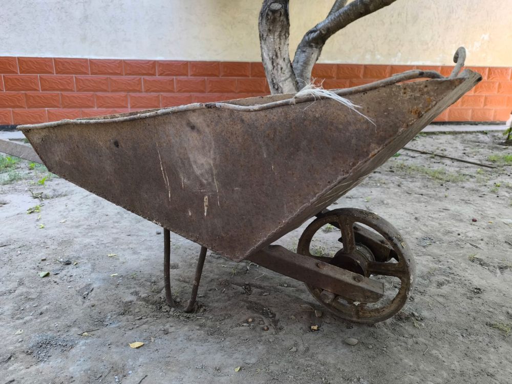 Тачка строительная, тележка для раствора, советская
