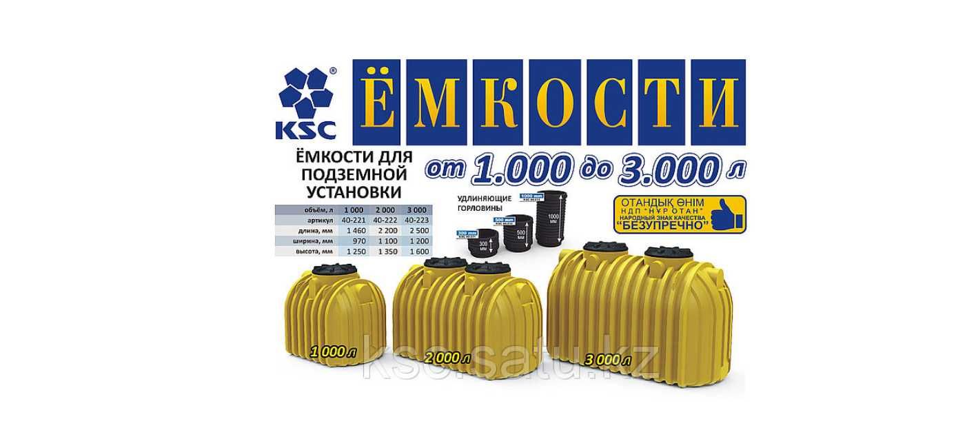 Емкость бак бочка 2000 литров подземная с завода, гарантия