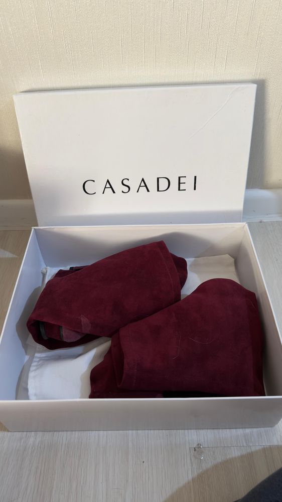 Сапоги casadei бордовые