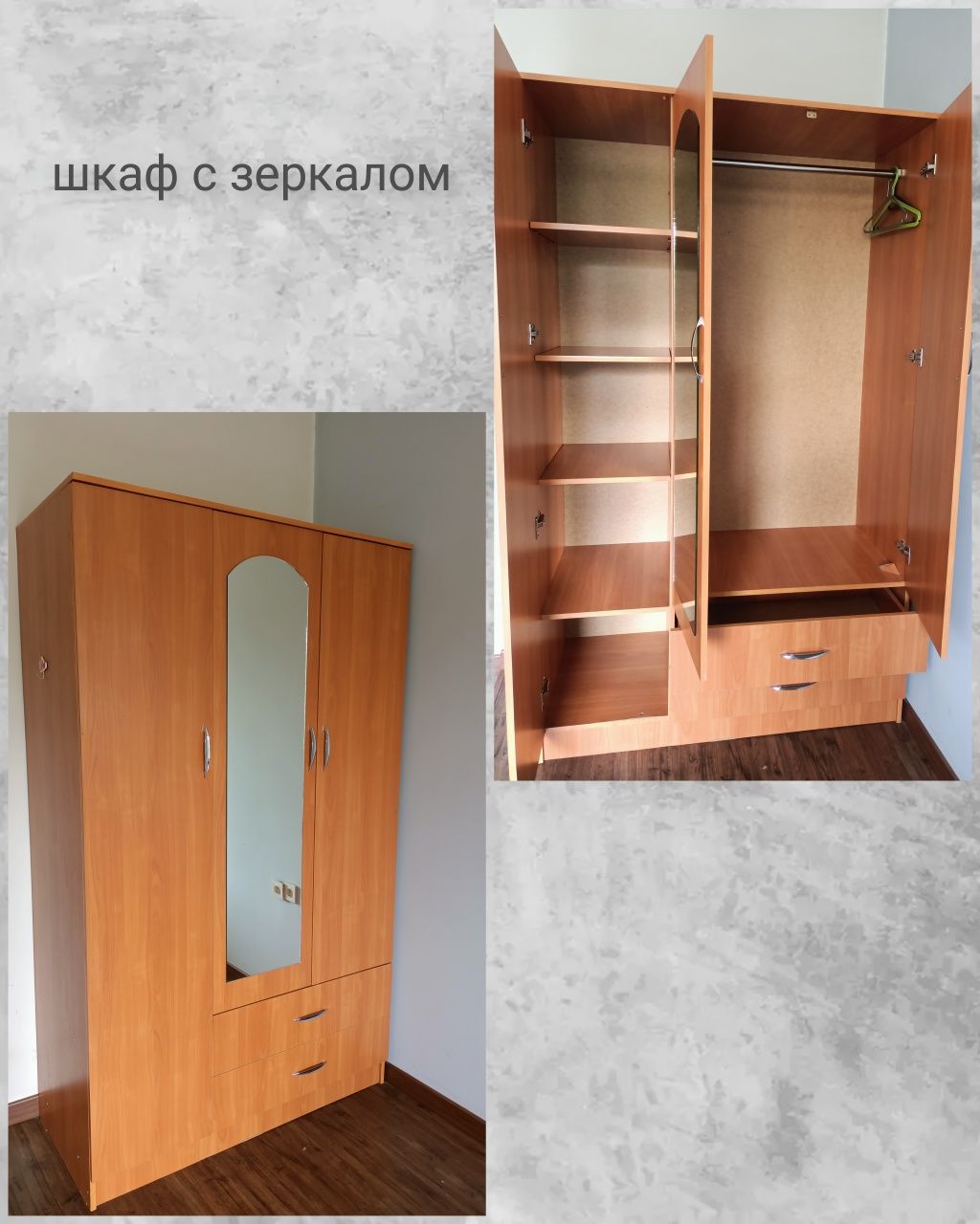 кровать для Дома Гостиница Новая. Шкаф и кровать с матрасом