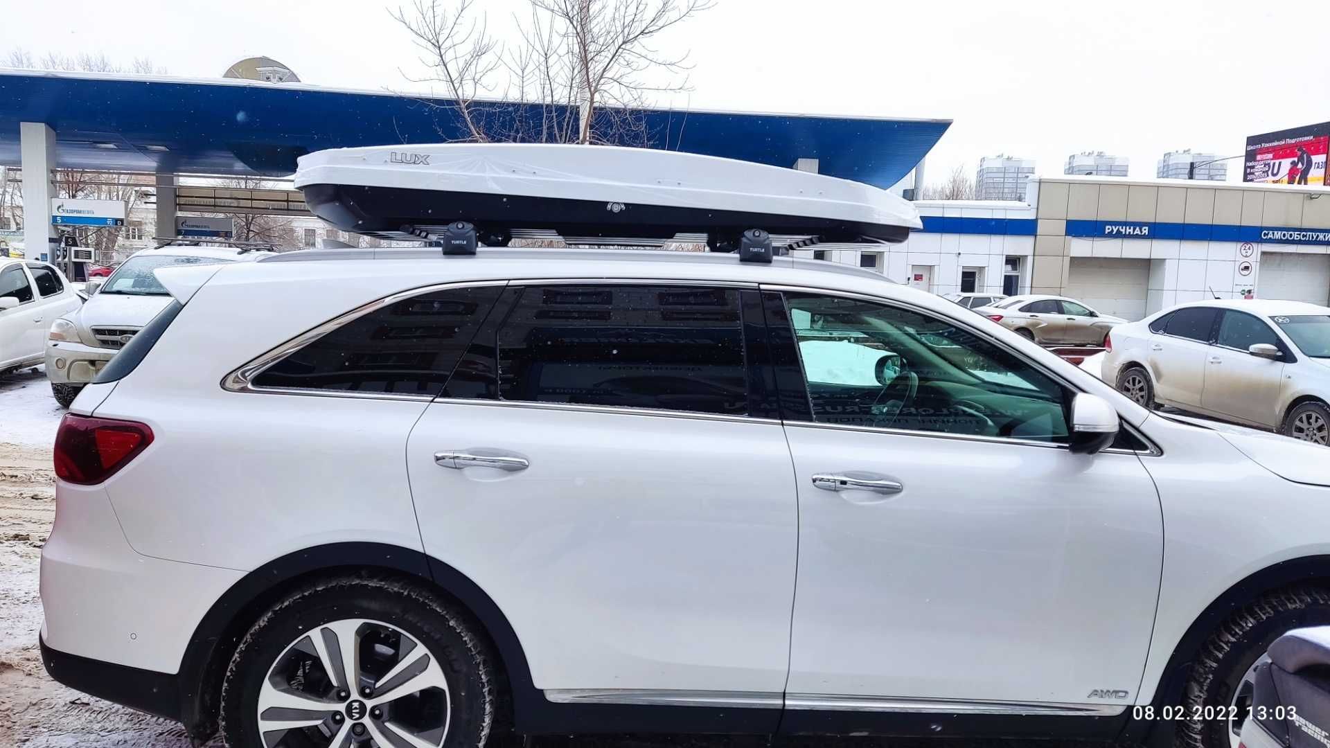 Автобокс LUX "MAJOR" белый (глянцевый) двусторонний 460л в НАЛИЧИИ