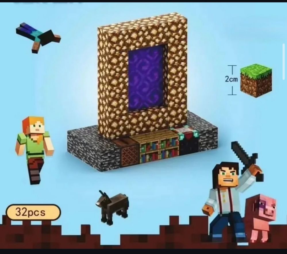 Магнитный конструктор, блоки MINECRAFT, магнитные кубики